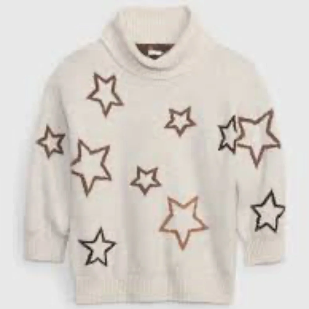 GAP Toddler Brushed Turtleneck Brown and Cream Toddler Sweater 5